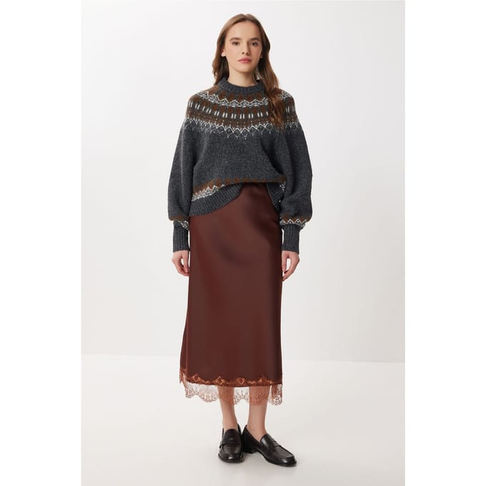 Pully Satin Lange Rok