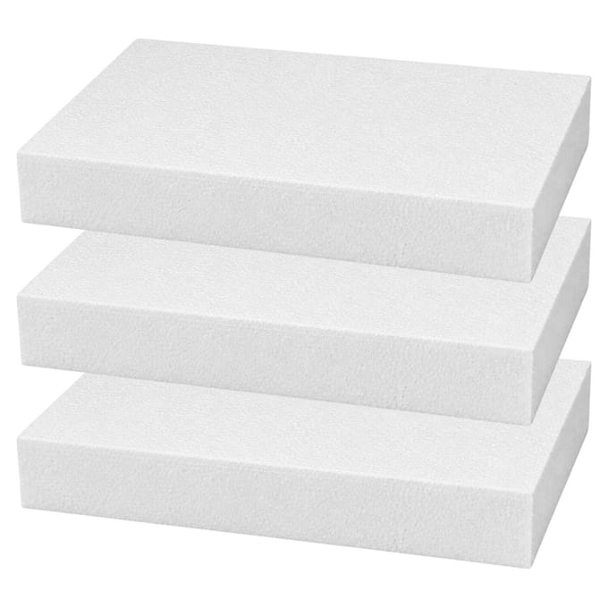 Piepschuim vormen - rechthoek - 3x - 20 x 30 x 4 cm - styropor hobby / DIY vorm - basis knutselfiguren