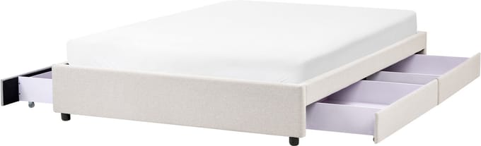 PRADES - Bed met opbergruimte - Lichtbeige - 160 x 200 cm - Polyester