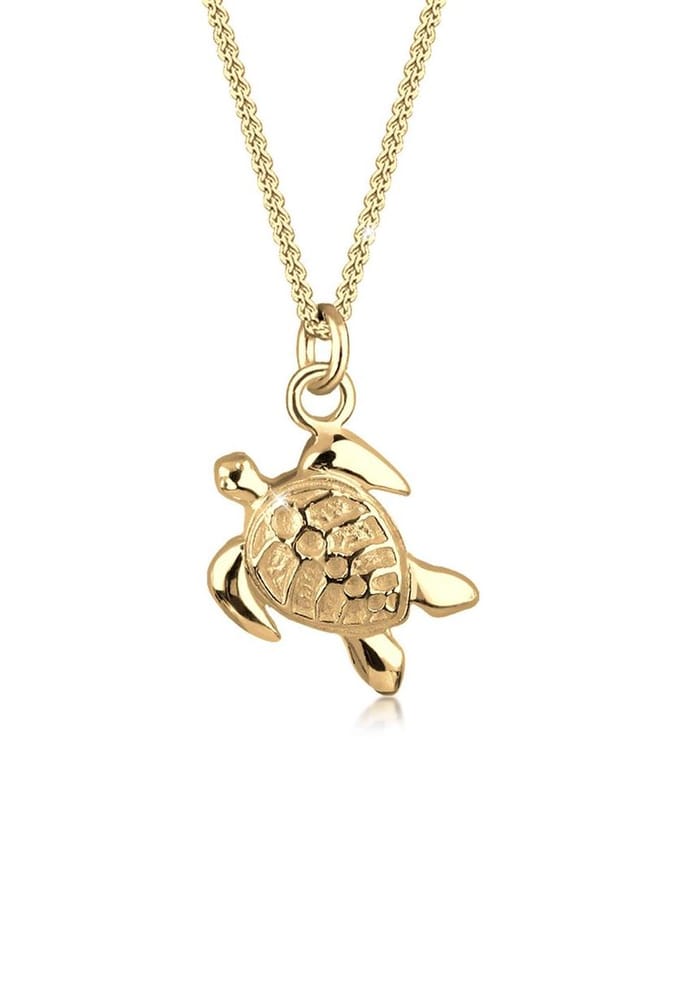 Elli - Halsketting - Dames Pantser Schildpad Hanger Zon in 925 Sterling Zilver - Dames