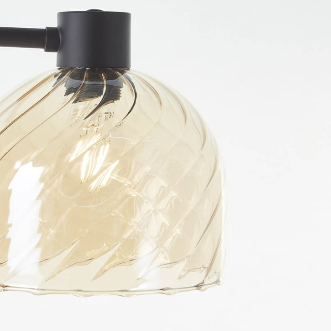 Brilliant Casto - Tafellamp - E27 max 1x25W - Glas - Amber - Zwart