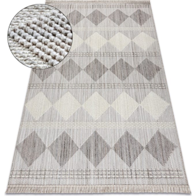 Kleden Rugsx Vloerkleed NANO EO61A Diamanten, lus, platgeweven 80x150 cm