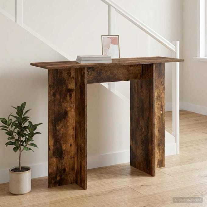 vidaXL - Wandtafel - Gerookte - Eik - 100 - x - 30 - x - 75 - cm - Bewerkt - hout