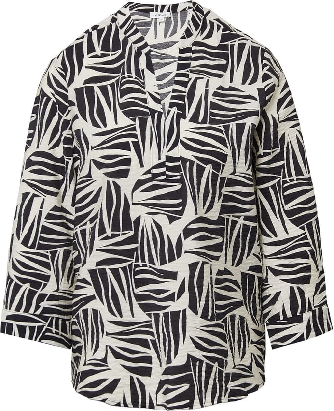s.Oliver - female - Blouse van een gestructureerde viscosemix met print all-over