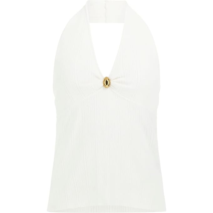 GUESS Kathleen Halter Top White Peaks Taglia: XL | Canottiere Outlet | Donna | Bianco
