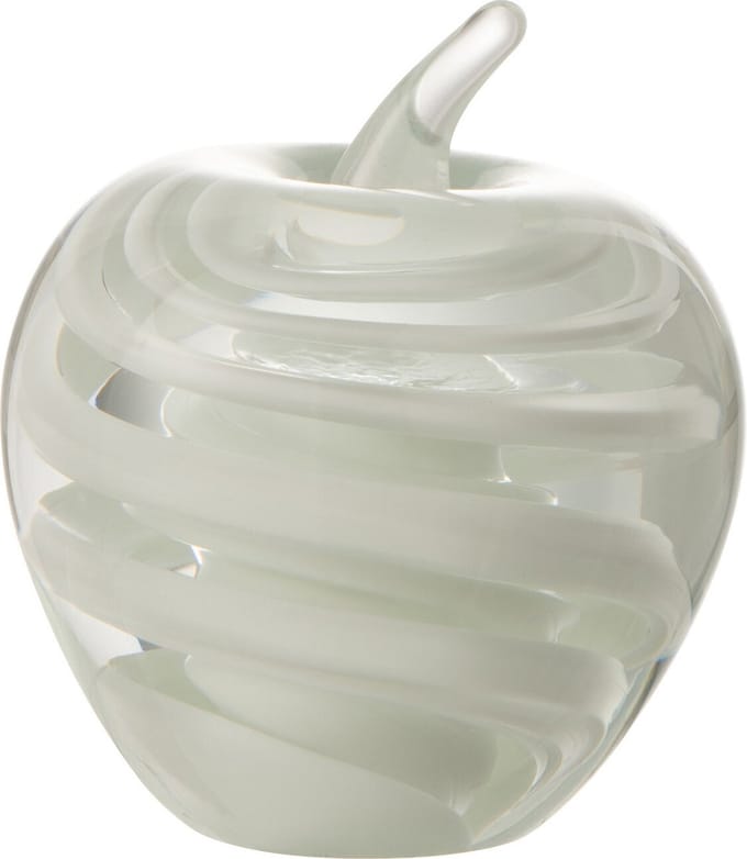 J-Line presse-papier Appel - glas - wit - small