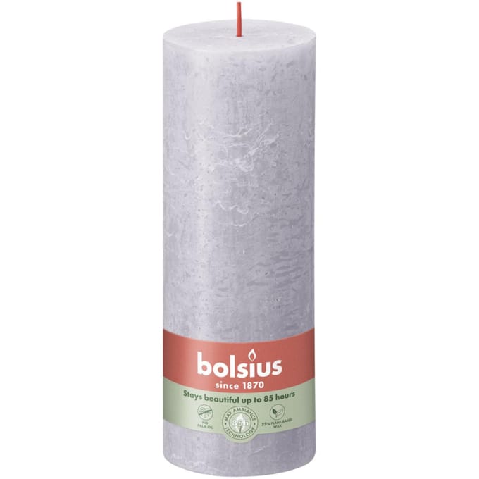 Bolsius Stompkaars Rustiek Frosted Lavender - 19 cm / ø 7 cm