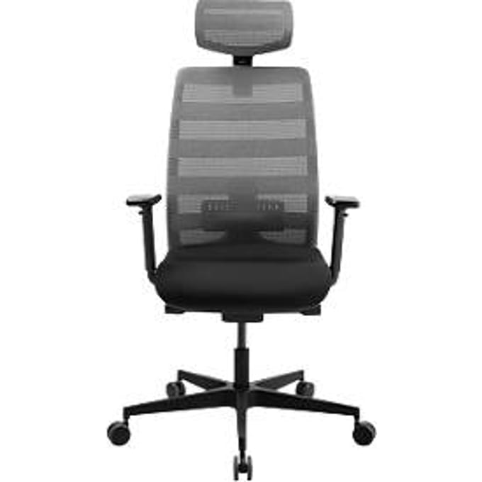 Schäfer Shop Select SSI PROLINE NEW WORK bureaudraaistoel, grijs net, met hoofdsteun, zwart frame