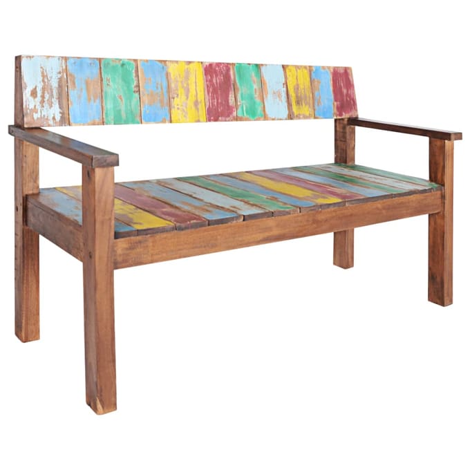 vidaXL - Bankje - 115 - cm - massief - gerecycled - hout