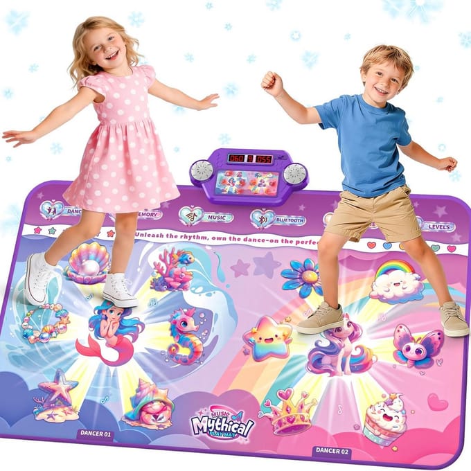 Oplaadbare Dansmat voor Kinderen 3-8 Jaar - Bluetooth Dansspel met Muziek en 2-Speler Modus