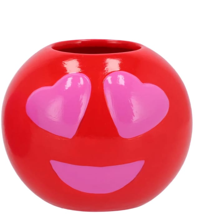 Smiley lovely red vaas 15x15x12cm