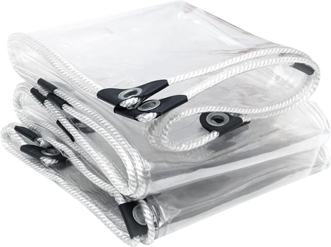 Transparant Dekzeil - Waterdicht PVC Zeil - Bescherming Buiten - UV Bestendig Scheurbestendig - 3x4m - Transparant