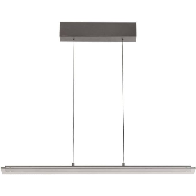 FISCHER & HONSEL LED hanglamp Torvi, zandgrijs/rookgrijs, 88 cm metaal/glas