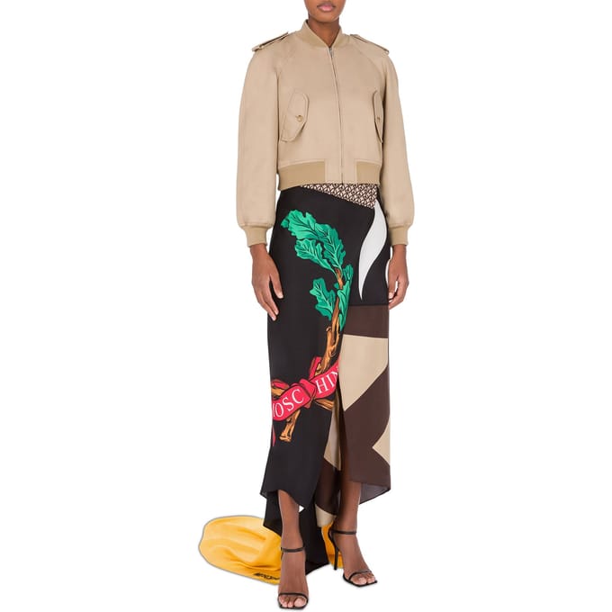 Moschino 100% Shrunk Gabardine Bomber Jacket Beige Taglia: 48 | Bomber Outlet | Donna | Marrone