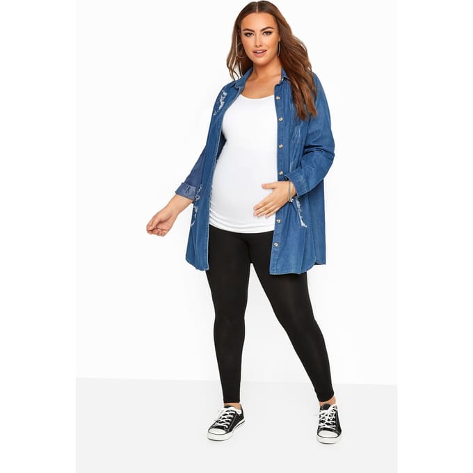 Bump It Up Maternity Katoenen Legging In Zwart Size 48