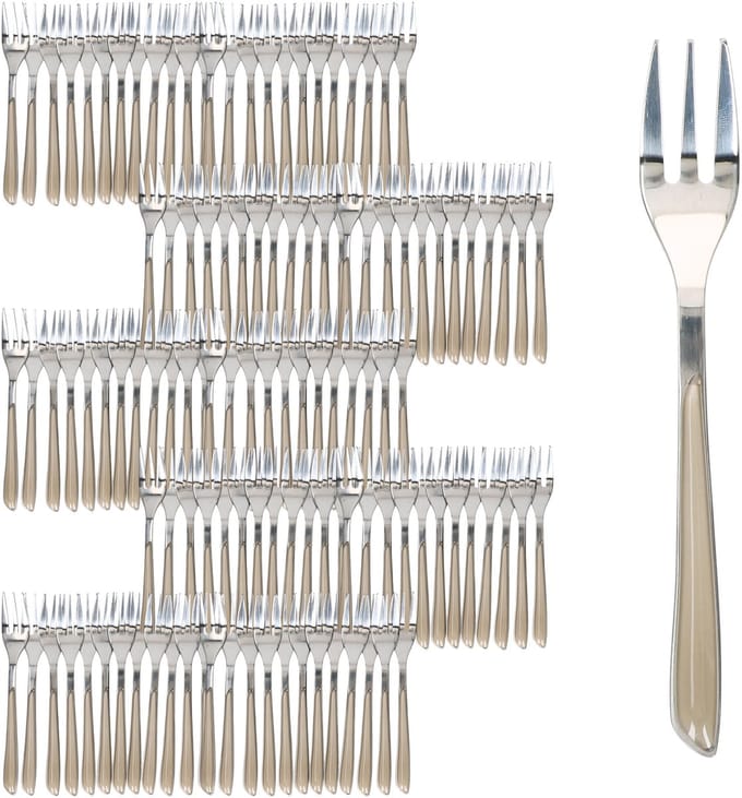 Set van 120 BEAUTY taartvorkjes taupe - 805567