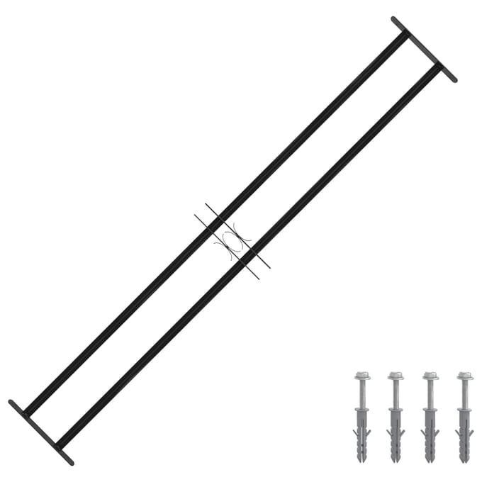 vidaXL - Raam - Beveiligings - Grille - 176 - x - 30 - cm - Gegalvaniseerd - staal
