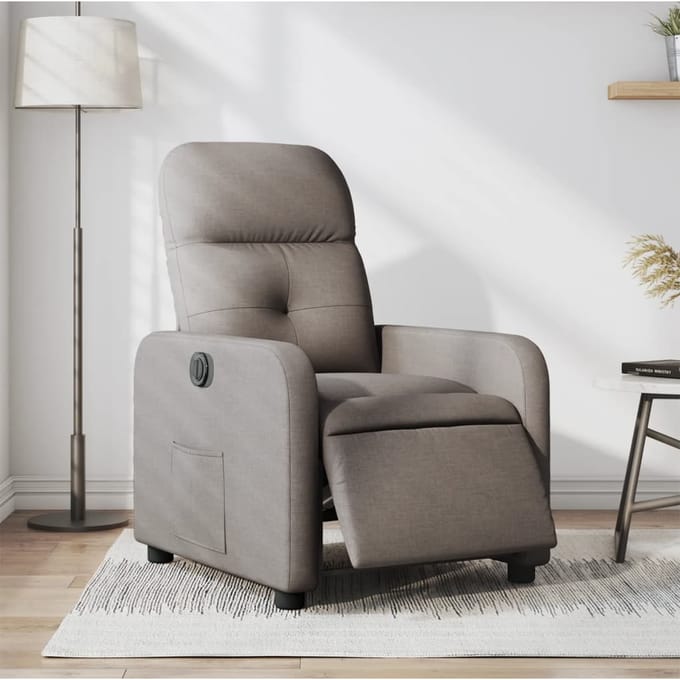 vidaXL - Fauteuil - verstelbaar - elektrisch - stof - taupe