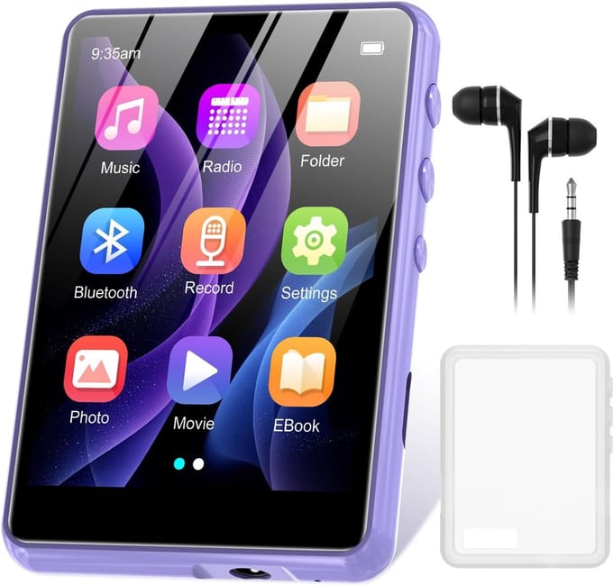 128 GB MP3 Speler met Bluetooth 5.4, Hifi Muziekspeler met Luidspreker en Touchscreen