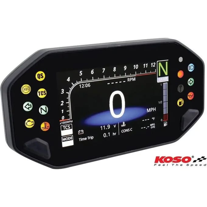 Multifunctionele motorfiets tellers Koso RX-4 Unlimited