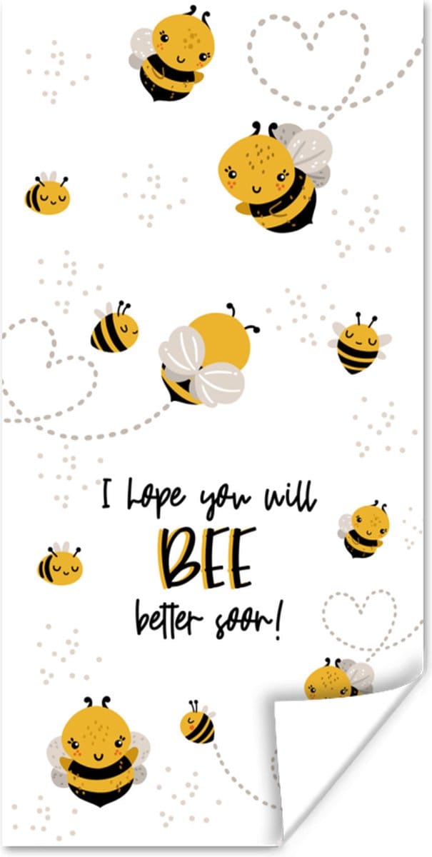 Poster Beterschap - Spreuken - Insecten - Bij - 20x40 cm