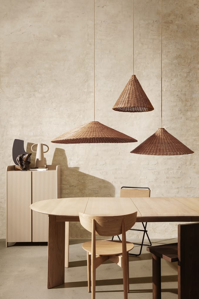 Ferm Living Bevel Tafel - beuken, wit geolied - 117 - 217 cm