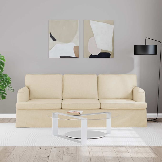 vidaXL - Bank - Crème - 201 - x - 80 - x - 85 - cm - Stof