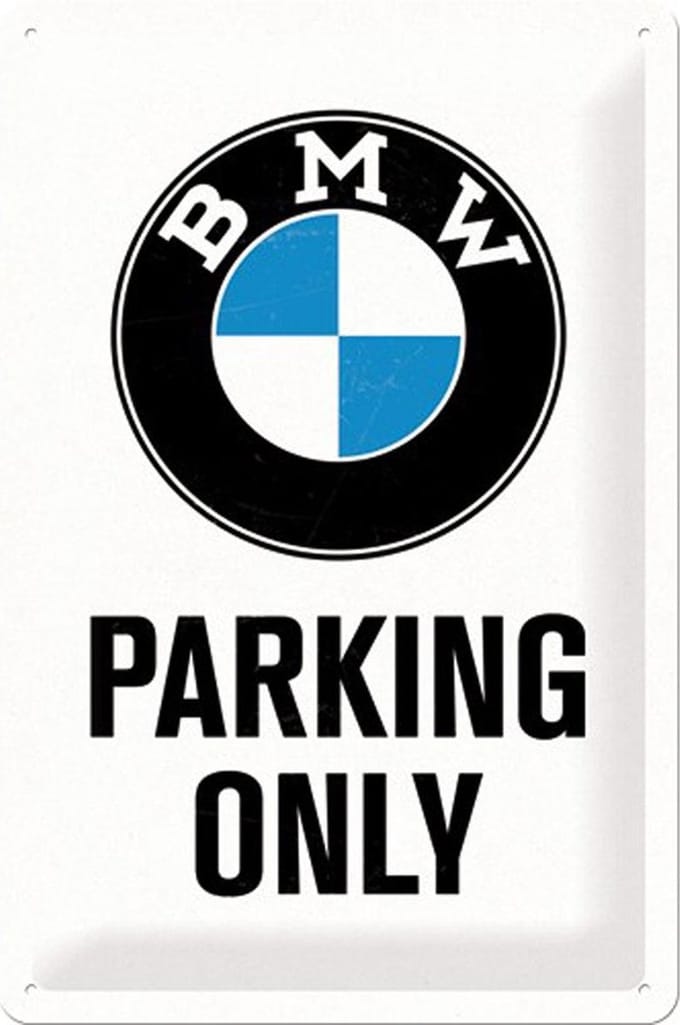 BMW Parking Only Metalen Wandbord 20x30 cm