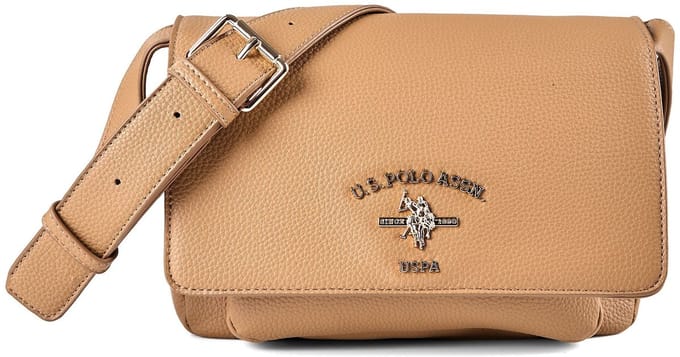 U.S. POLO ASSN. schoudertas Stanford Flap Bag Camel Lichtbruin