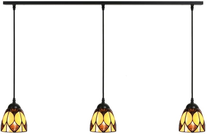 3 x Tiffany Parabola Small lampen aan plafondbalk - Art Deco Trade