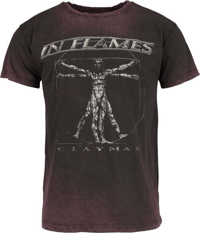 In Flames Clayman Vitruvian Heren T-shirt - donkerrood - 3XL