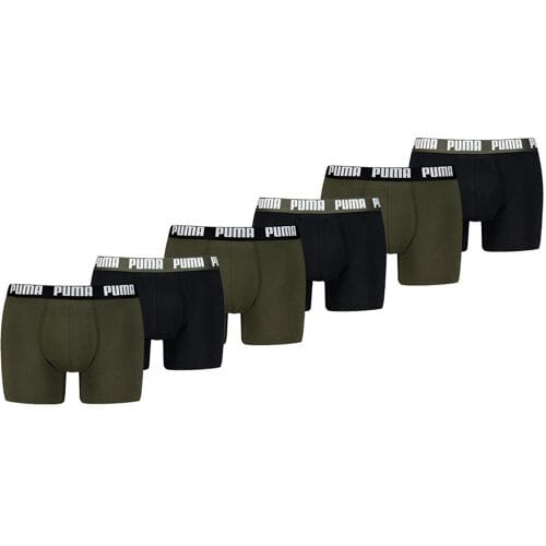 Puma Boxershorts Everyday Basic - 6 pack - Donkergroen - Heren Ondergoed - Maat M