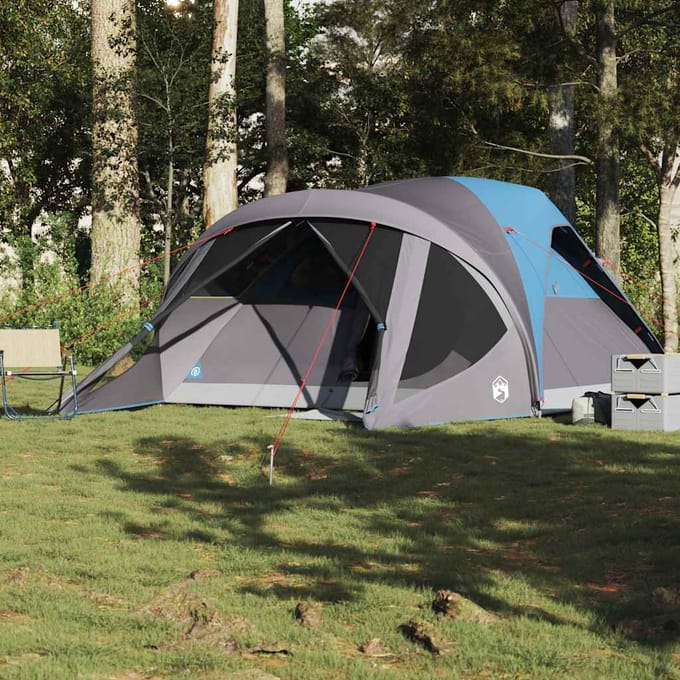 vidaXL - Tunneltent - 6-persoons - waterdicht - blauw