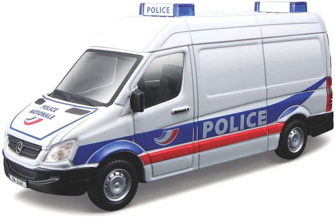 Bburago Mercedes-Benz Sprinter - Modelauto - Schaal 1:50 - Wit/Blauw/Rood