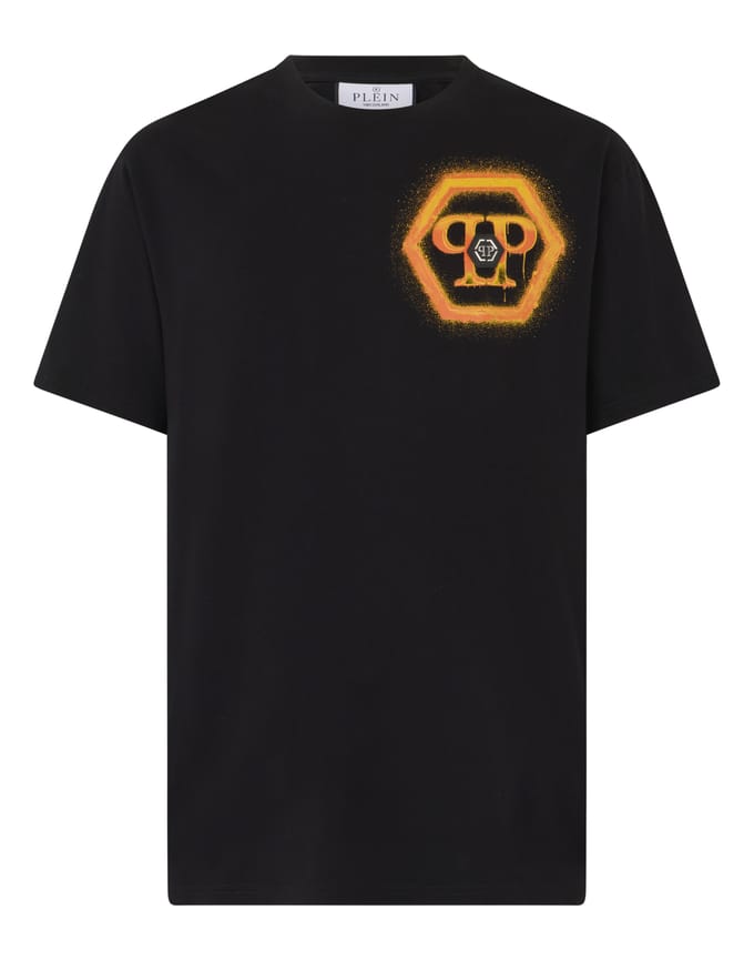 Round Neck T-Shirt Spray Hexagon