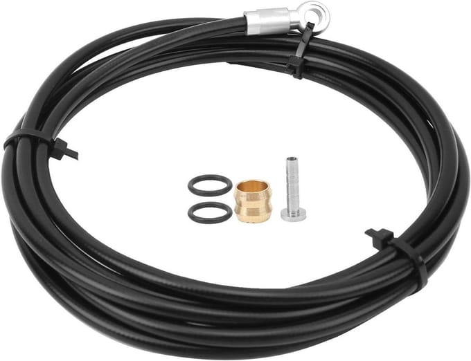 Schijfremslang Fiets - Remkabel Hydraulisch - Fietsrem Onderhoud - Hoge Breukcoëfficiënt - 2 Meter - Zilver