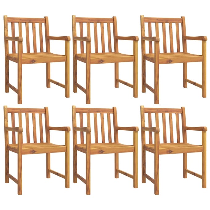 vidaXL - 7-delige - Tuinset - massief - acaciahout