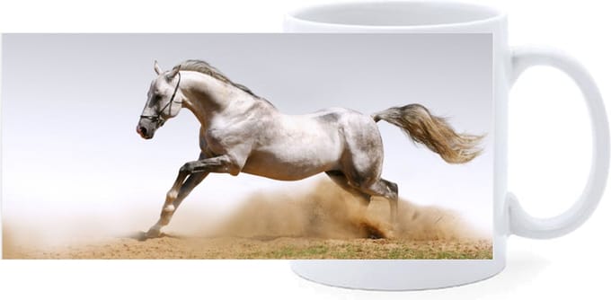 Beker - Paard Wit Arabier Schimmel