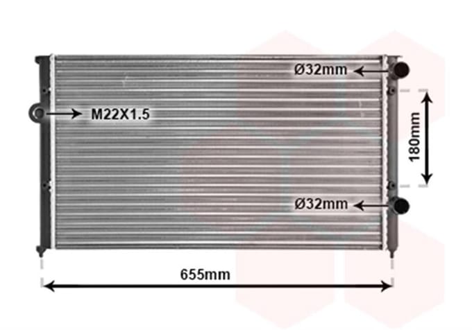 Van Wezel - RADIATOR VOOR VW PASSAT B3 1988-1993 1H0121253AE