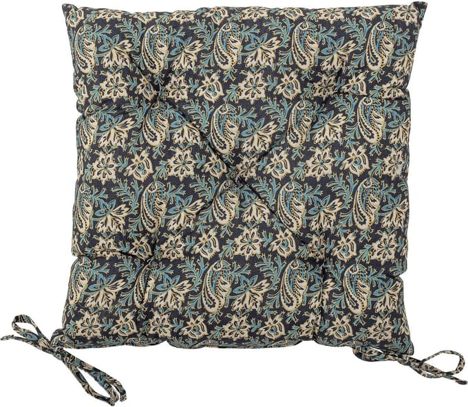 Bloomingville Abiha zitkussen - blauwe print - 45cm