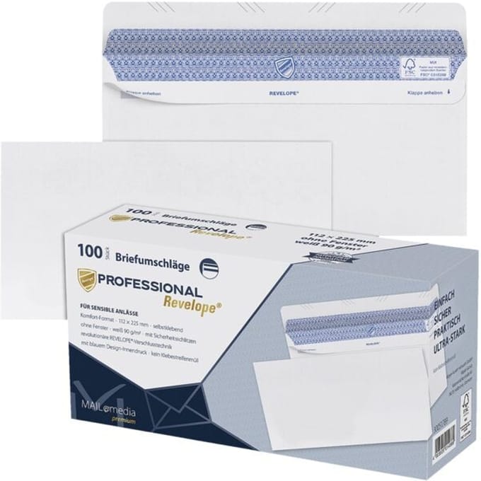 Enveloppen REVELOPE Professional« DLplus zonder venster zelfklevend - 100 stuks