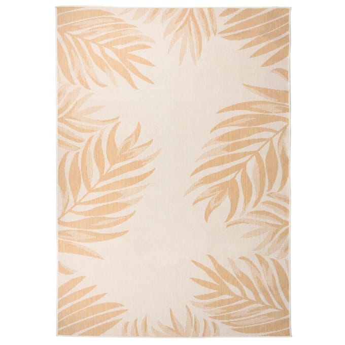 vidaXL - Buitenkleed - met - bladpatroon - platgeweven - 140x200 - cm