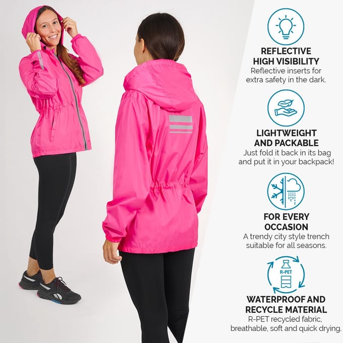Roze regenjas Windbreaker van Perletti M