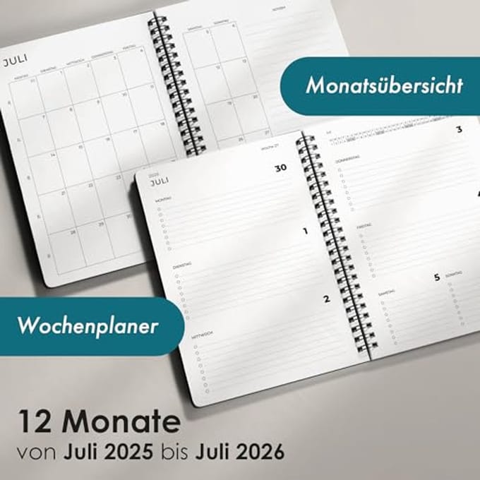 A5 Agenda 2025/2026 - Minimalistische Planner voor Studenten en Professionals