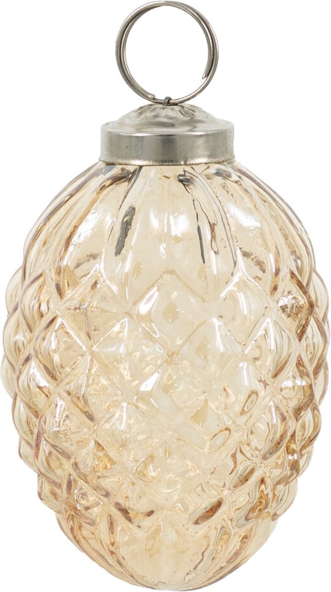 HomeBound by KY | Glazen kerstbal roest/goud | 7x7cm | kerstbal