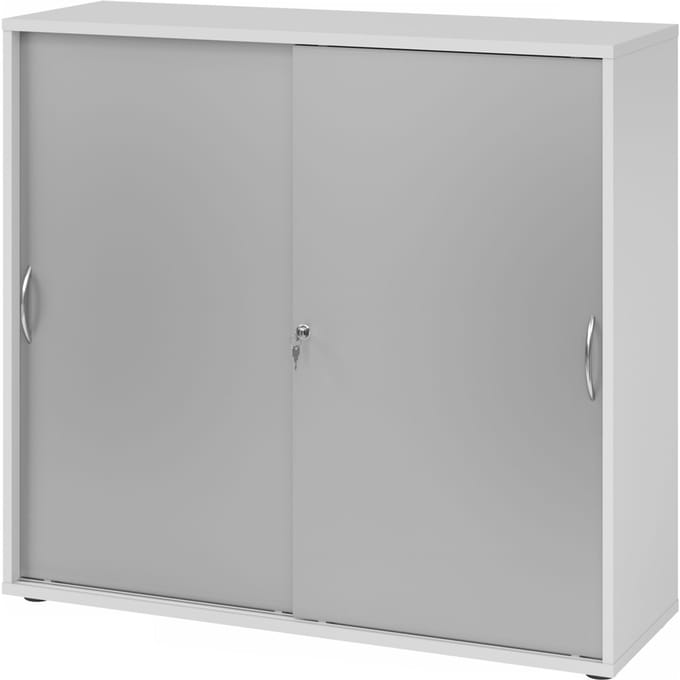 BETA 1753S | Schuifdeurkast | 3 OH - Grijs/Zilver Metalen handgreep