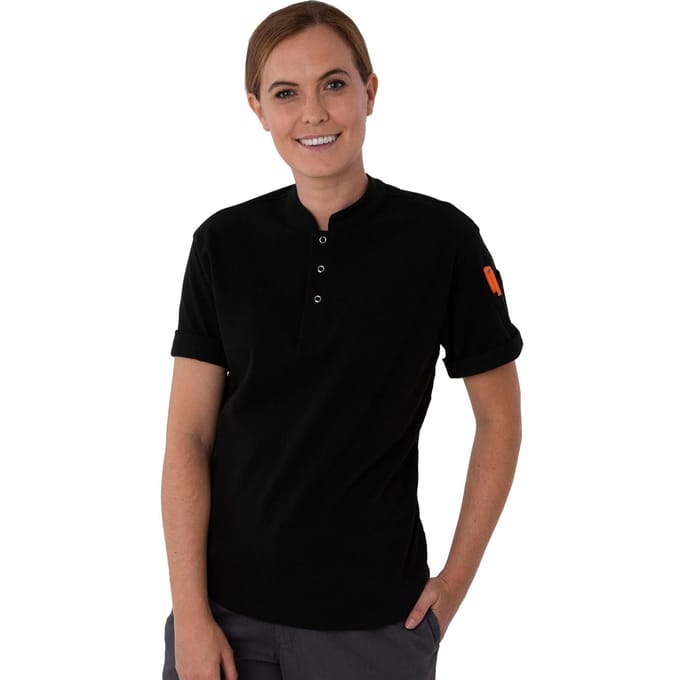 Le Chef Unisex Volwassen Piqué Kokshemd (Zwart)
