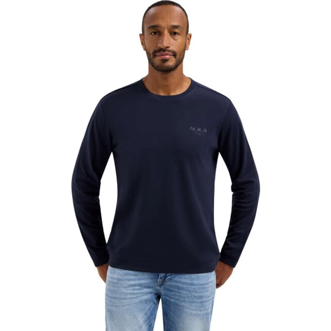 No Excess T-Shirt Long Sleeve Crewneck Solid Heavy Interlock Night  2XL