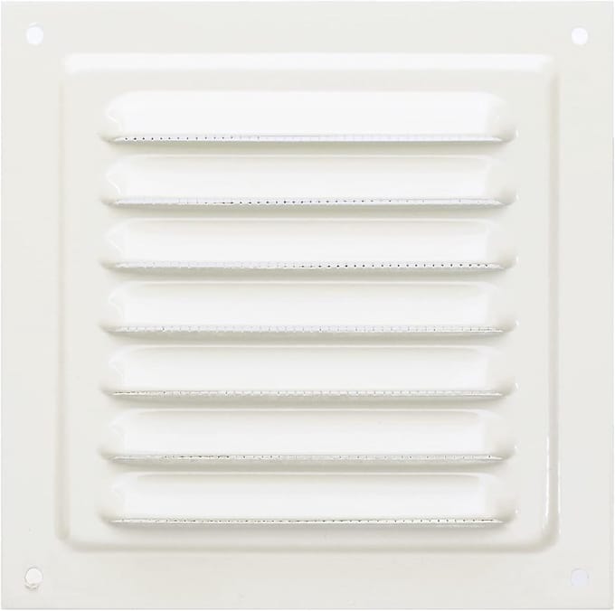Ventilatierooster 12,5 x 12,5 cm - Wit Metalen Ventilatie