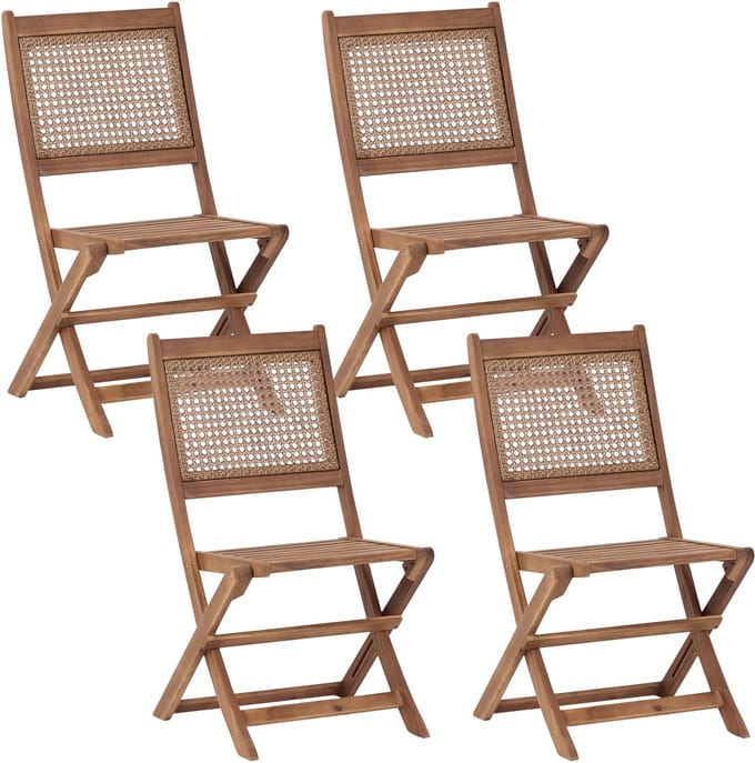 PARAGGI - Tuinstoel set van 4 - Bruin - Acaciahout